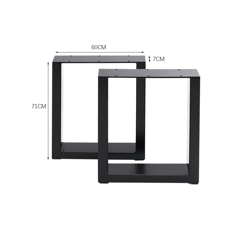 Set of 2 Industrial Heavy Duty Rectangular Metal Table Legs