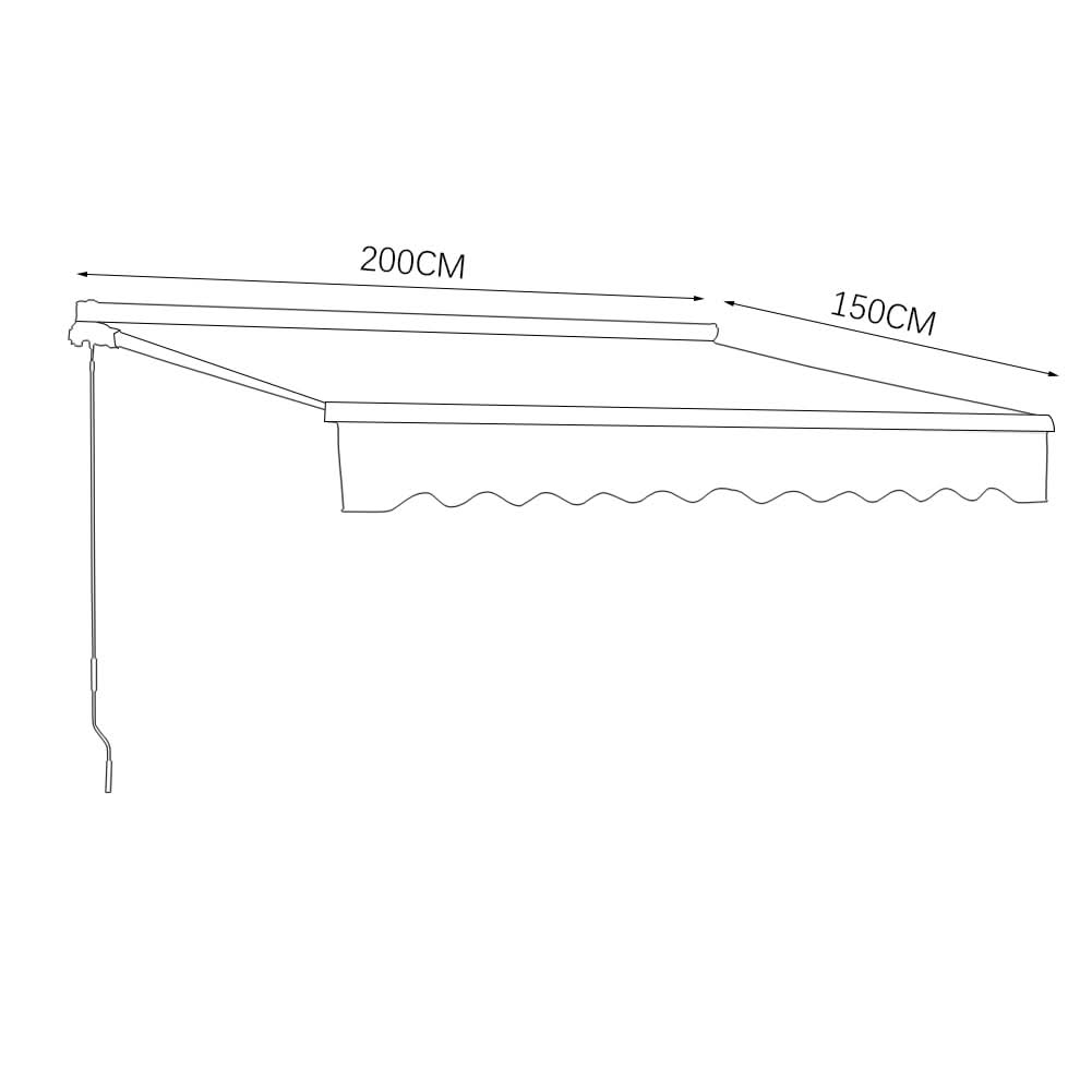 6ft/ 8ft/ 9ft/ 11ft/ 13ft Outdoor Retractable Patio Manual Shelter Awning Canopy for Window and Door