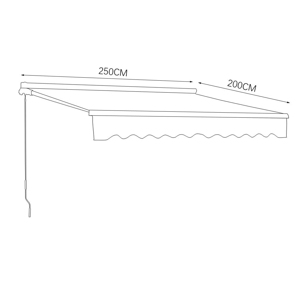 6ft/ 8ft/ 9ft/ 11ft/ 13ft Outdoor Retractable Patio Manual Shelter Awning Canopy for Window and Door