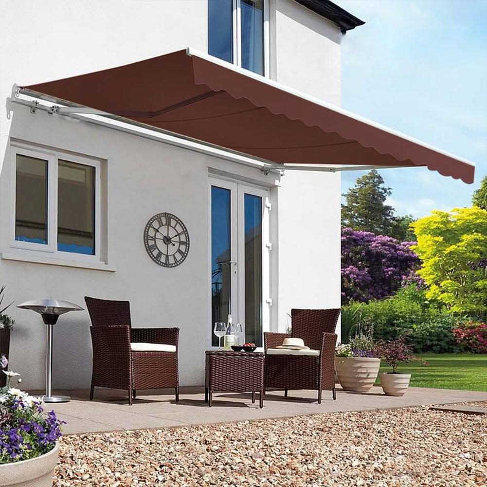 6ft/ 8ft/ 9ft/ 11ft/ 13ft Outdoor Retractable Patio Manual Shelter Awning Canopy for Window and Door