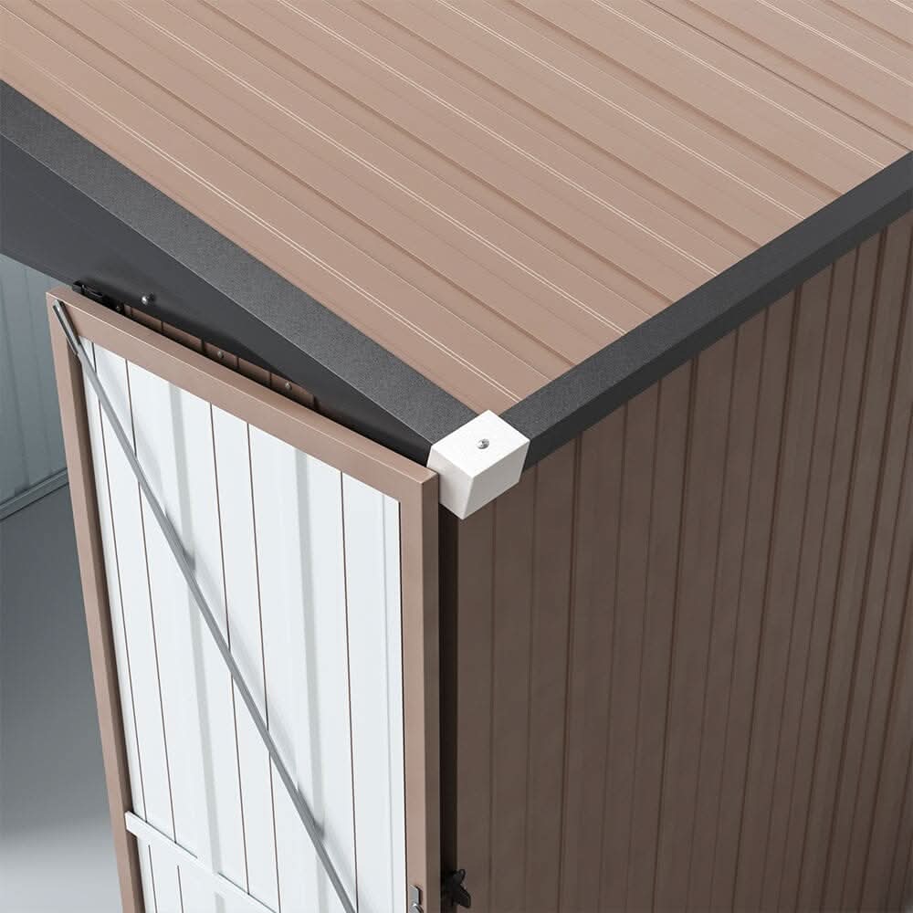 4 x6/ 5 x3 /6 x8 ft Metal Classic Lockable Tool Storage Bike Shed Brown Shed