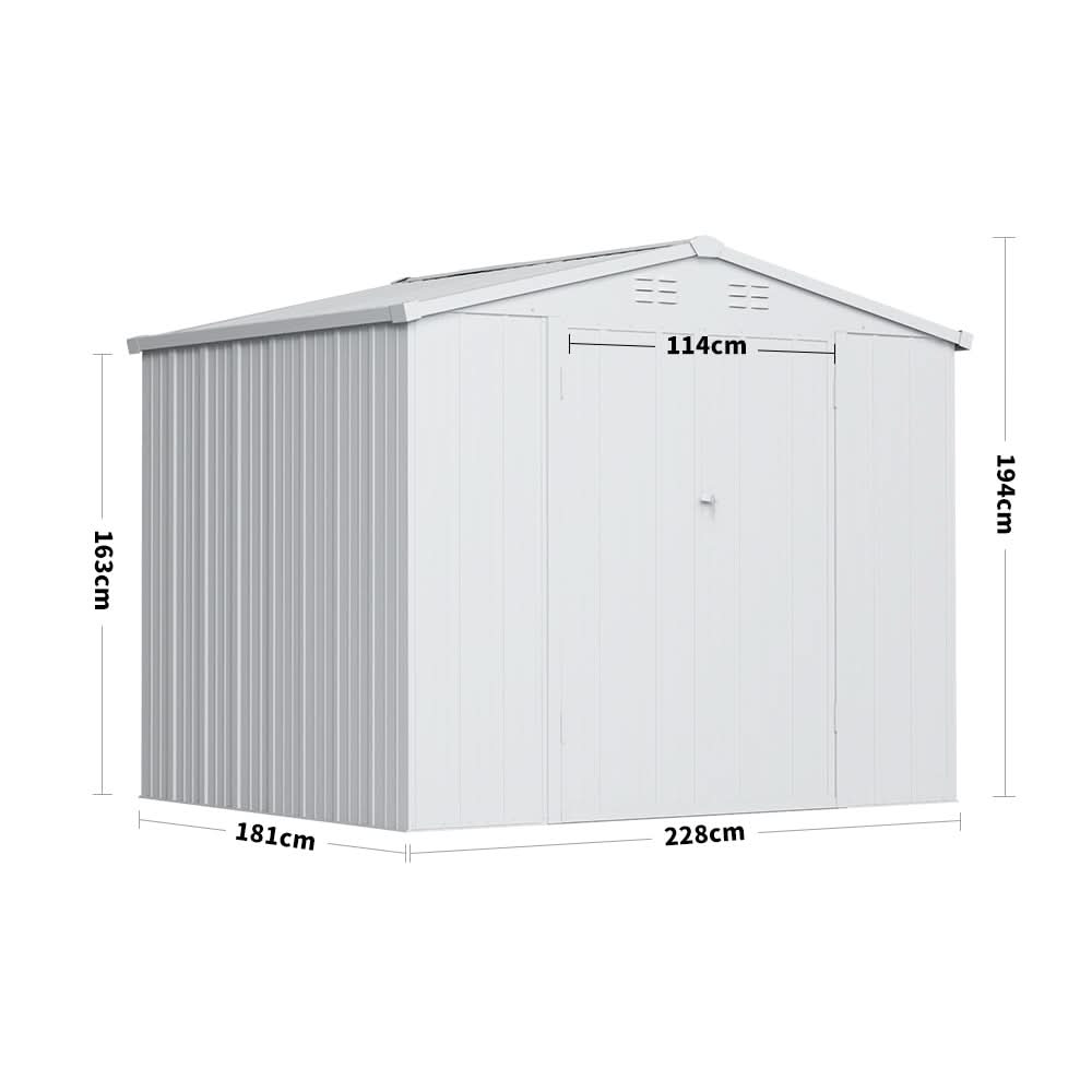4 x6/ 5 x3 /6 x8 ft Metal Classic Lockable Tool Storage Bike Shed Brown Shed