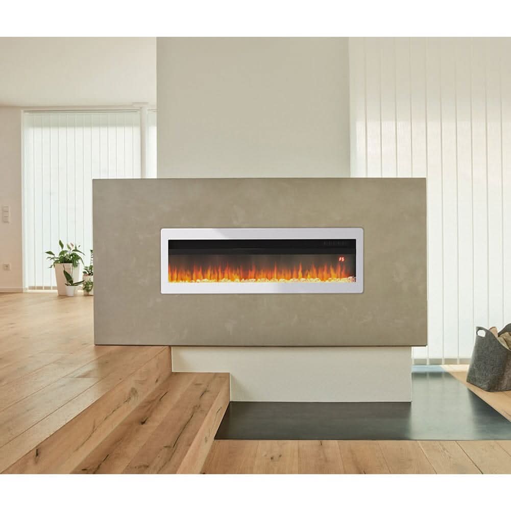 40/50/60 Inch Black/White 9 flame colour Electric Fireplace 1800W Wall Mounted Heater With Installation Kit