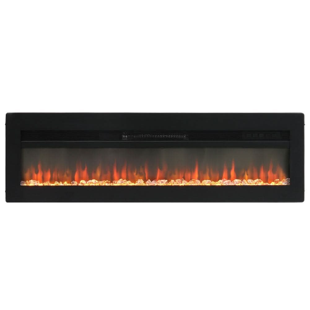 40/50/60 Inch Black/White 9 flame colour Electric Fireplace 1800W Wall Mounted Heater With Installation Kit