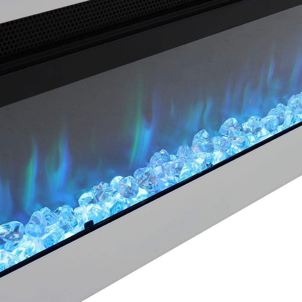 40/50/60 Inch Black/White 9 flame colour Electric Fireplace 1800W Wall Mounted Heater With Installation Kit