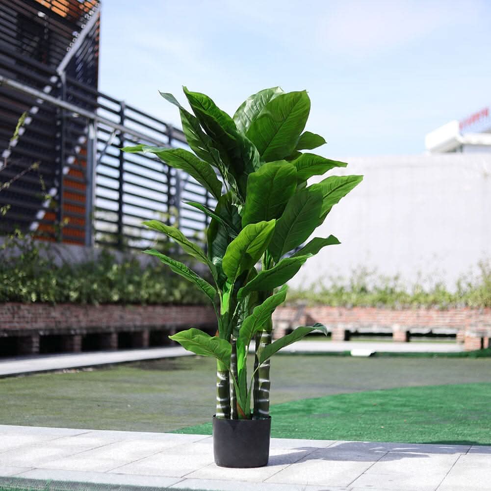 Artificial Tropical Plant with Plastic Flowerpot Home