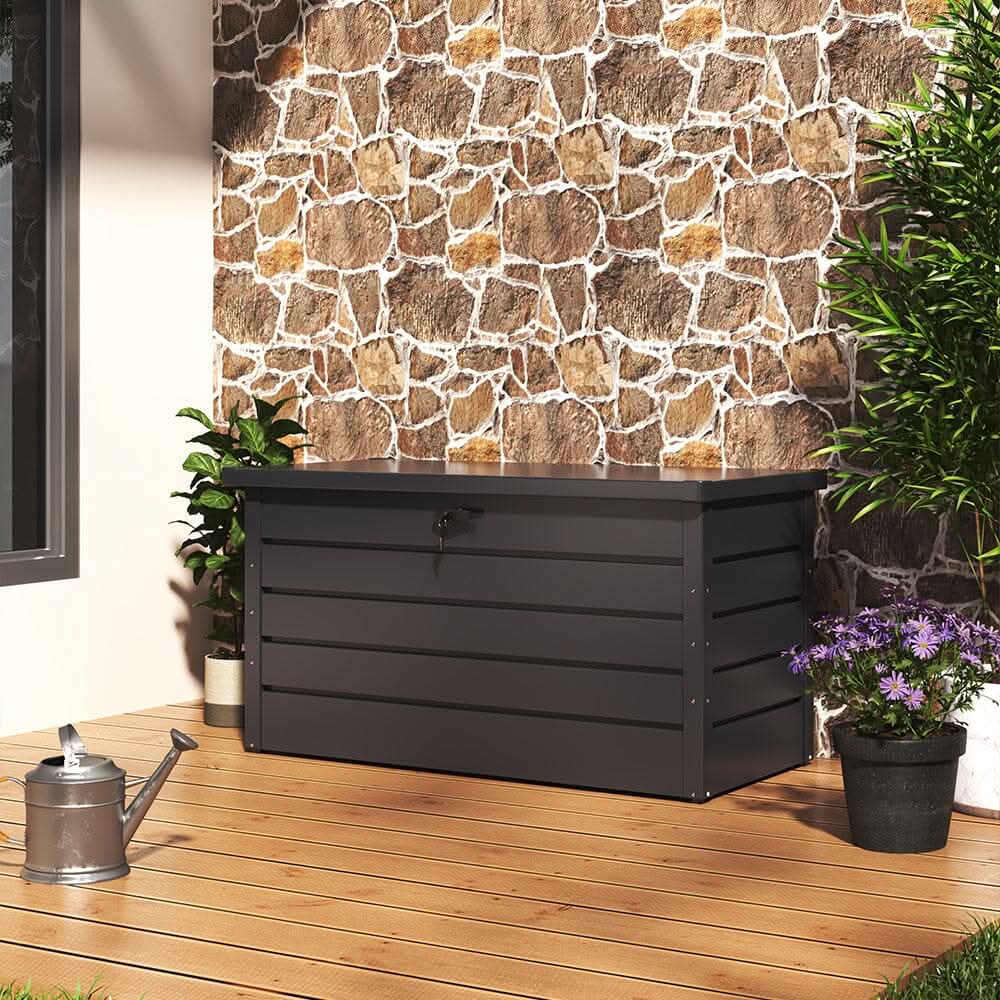 350L Steel Garden Steel Box  Patio Waterproof Storage Box