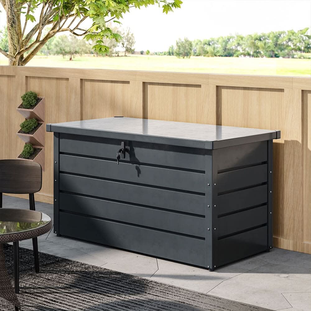 350L Steel Garden Steel Box  Patio Waterproof Storage Box