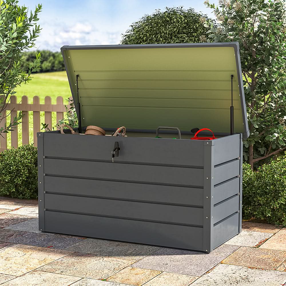 350L Steel Garden Steel Box  Patio Waterproof Storage Box