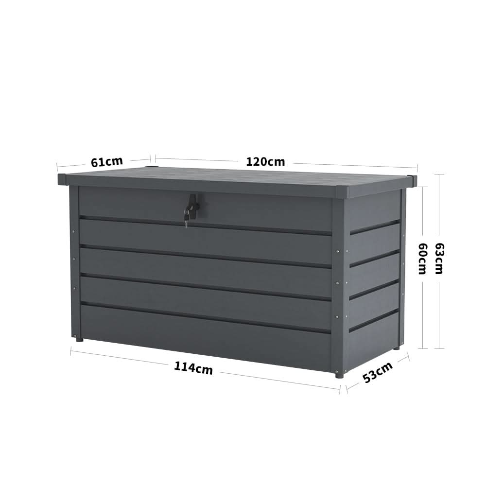 350L Steel Garden Steel Box  Patio Waterproof Storage Box