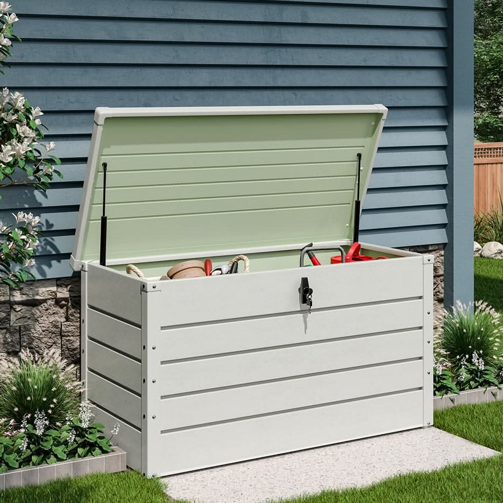 350L Steel Garden Steel Box  Patio Waterproof Storage Box