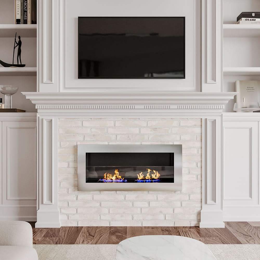 35/47 Inch Bio Ethanol Fireplace Wall Mounted Fireplaces Easy Installation