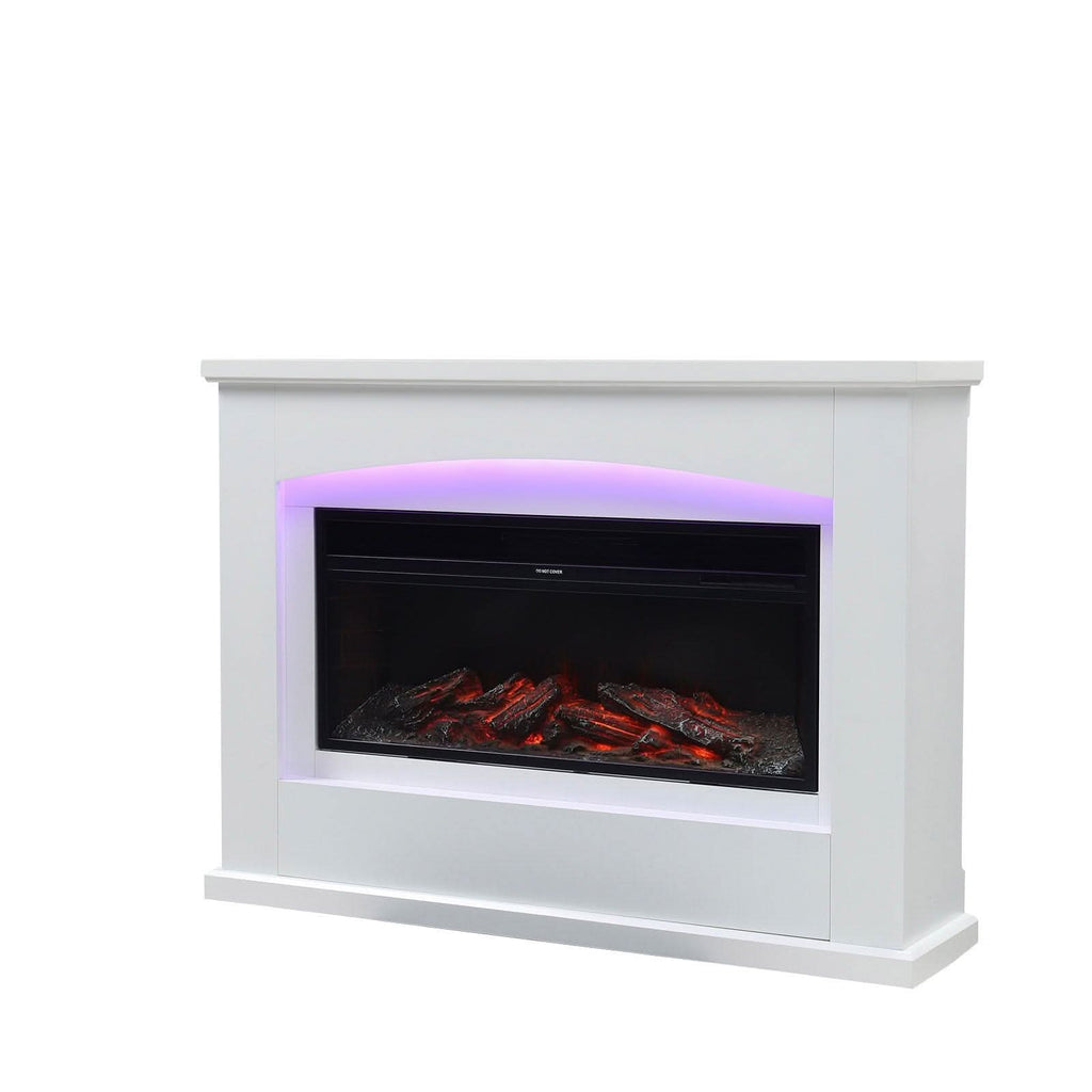 39/48 Inch W Electric Fireplace Suite 1800W with Ambient Light 1/7 LED Colours