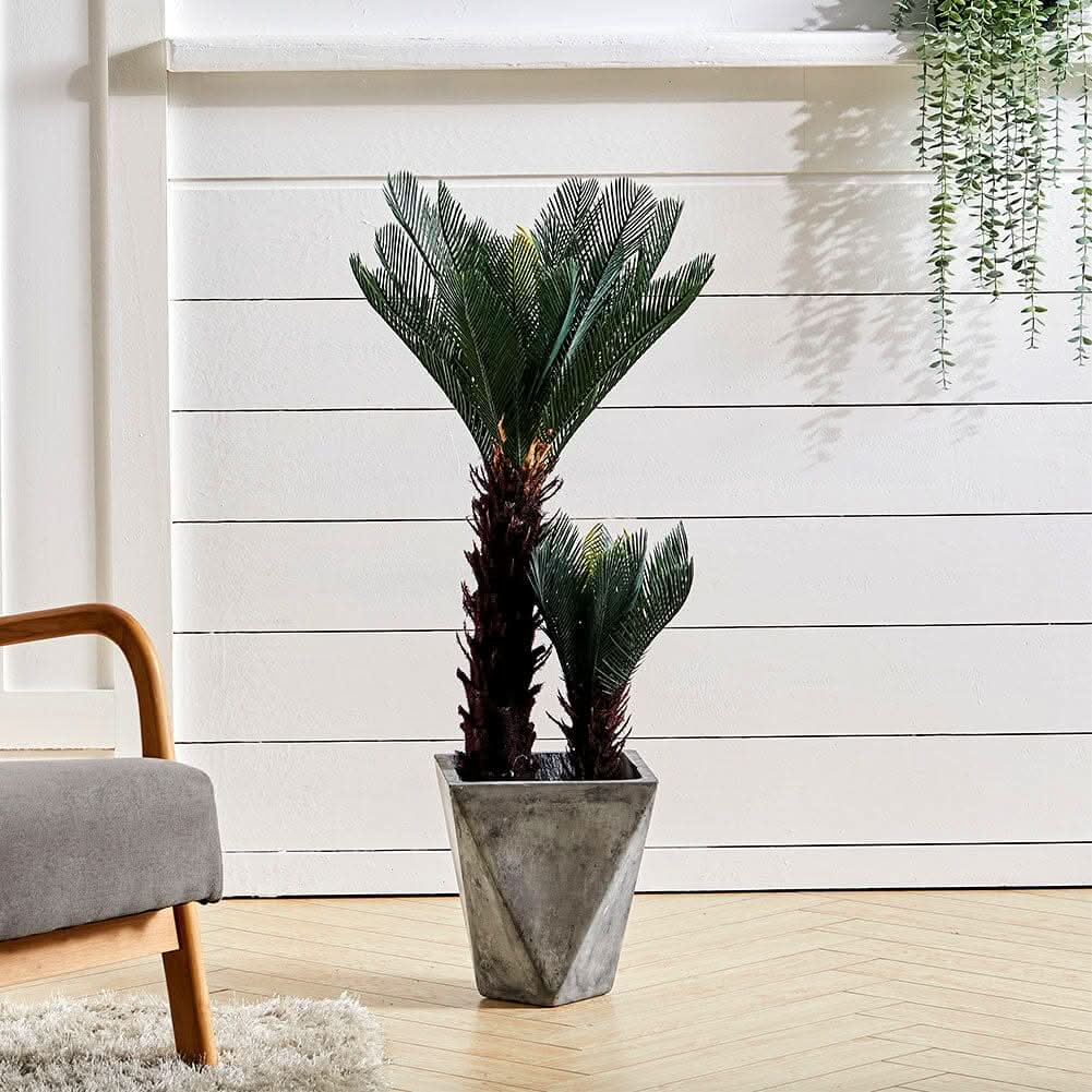 Artificial Double Cycas Decorative Plant in Planter