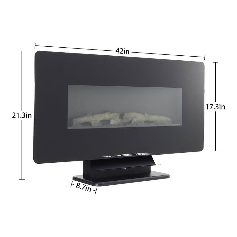 Electric Freestanding and Wall Mounted Fireplace with Stand