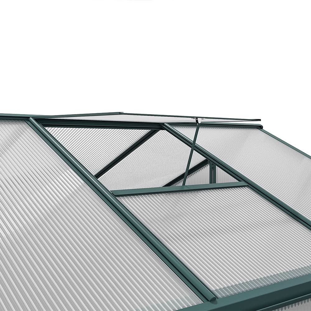 6 x 6 ft Garden Greenhouse Green Framed with Vent