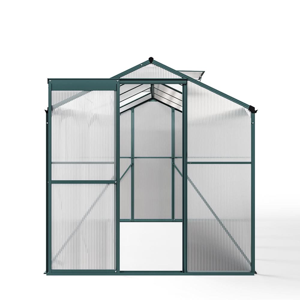 4×6 ft/ 6×6 ft/ 8×6 ft/10' x 6' ft Garden Greenhouse Green Framed with 2 Vents Rain Gutter Setting