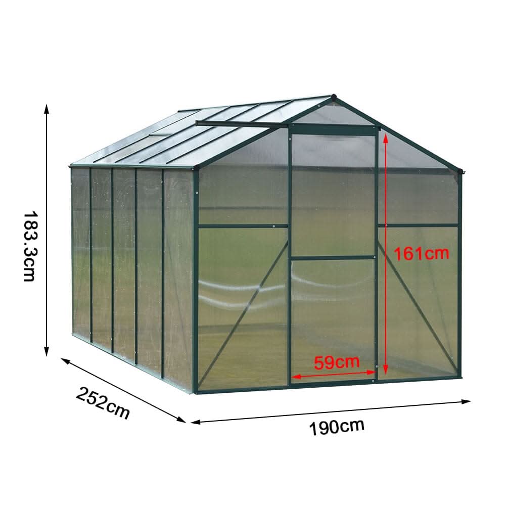 Large Aluminium Hobby Greenhouse and Window Opening