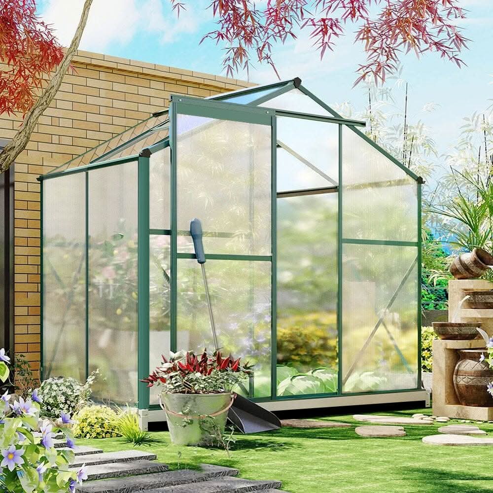 4×6 ft/ 6×6 ft/ 8×6 ft/ 10×6 ft Garden Greenhouse Green Framed with Vent