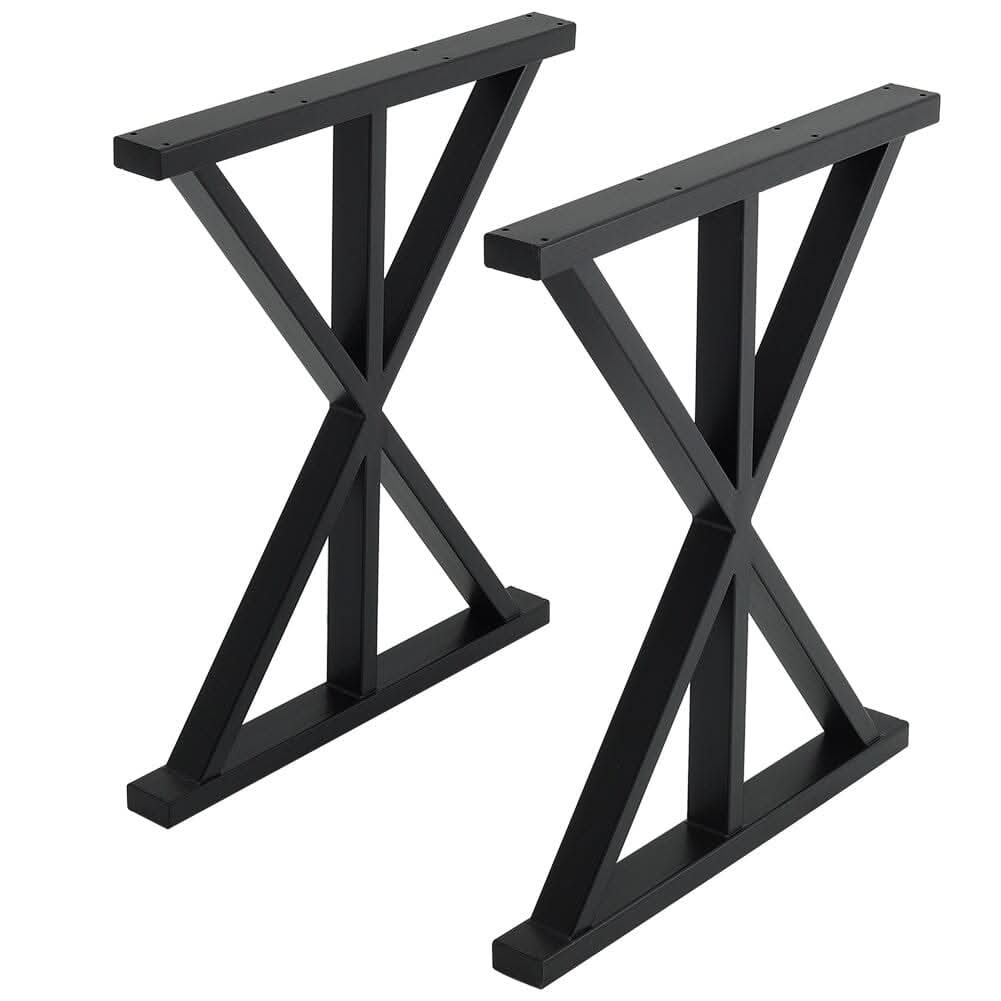 2 Pieces Black Metal Table Legs Heavy Duty Industrial Table Legs