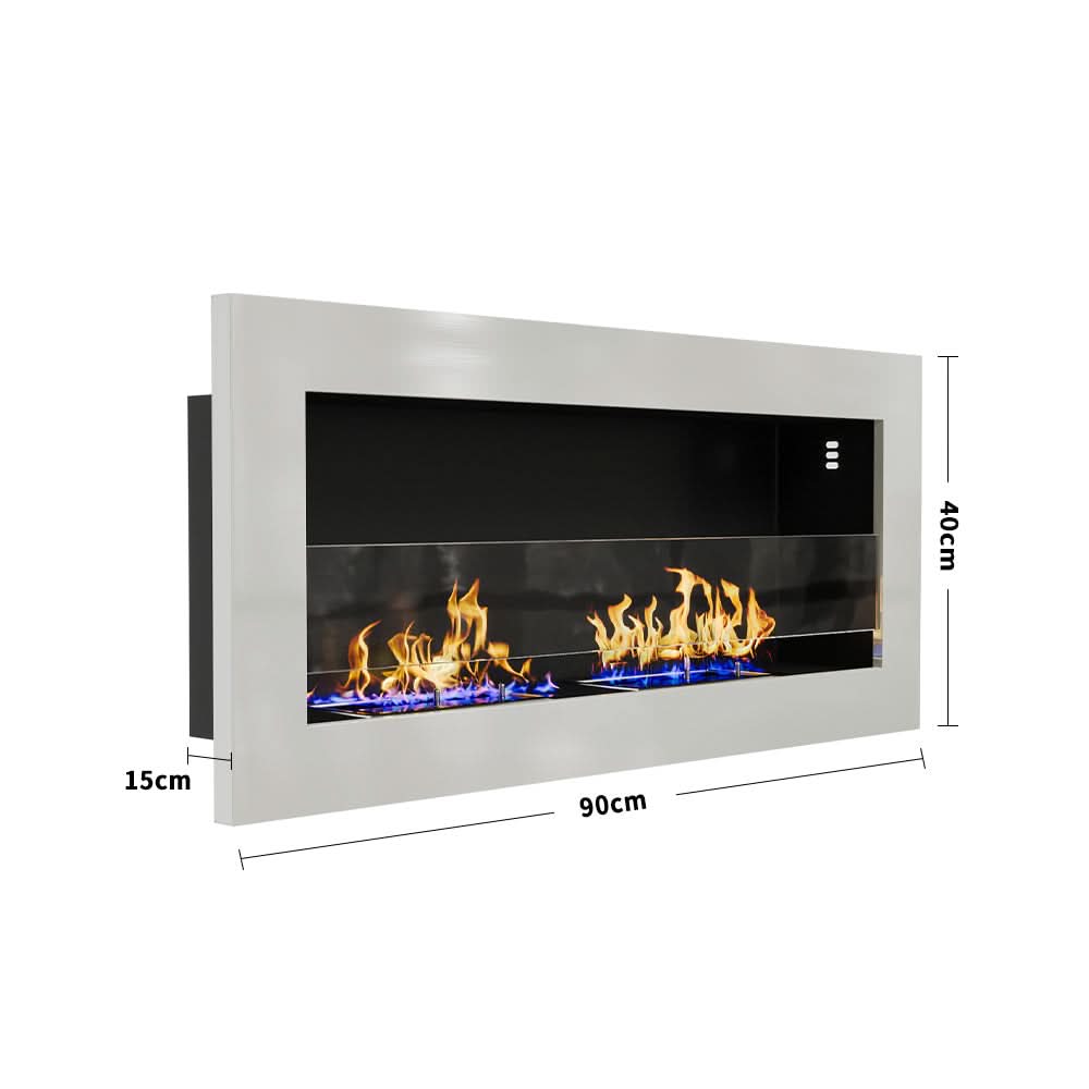 35/47 Inch Indoor Bio Ethanol Fireplace 3 Stoves Wall Mounted Heater