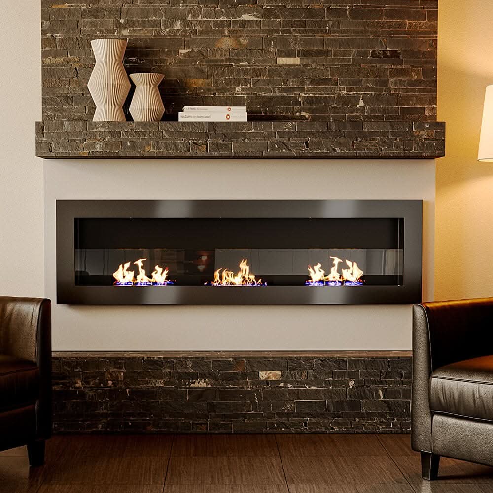 55 Inch Bio Ethanol Fireplace Wall Mounted Insert Biofire 4 Colour Options