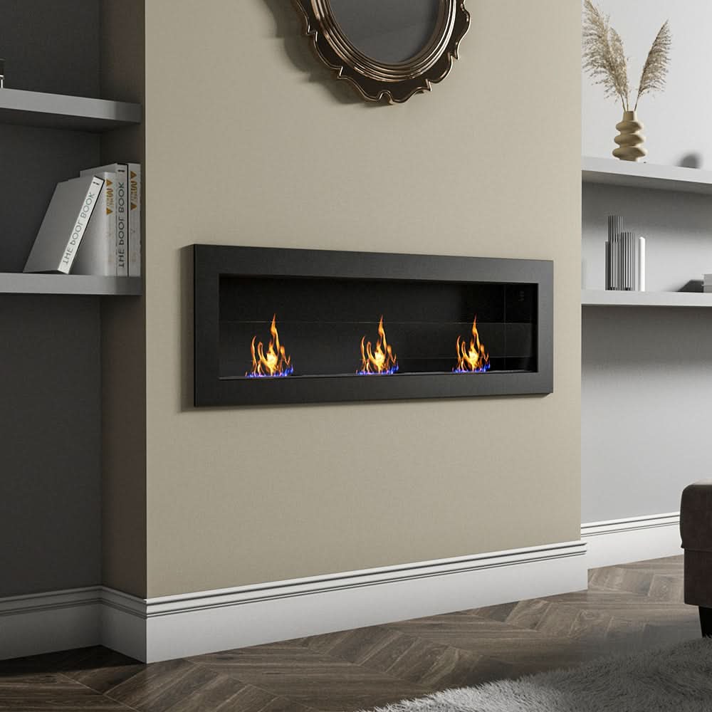 55 Inch Bio Ethanol Fireplace Wall Mounted Insert Biofire 4 Colour Options