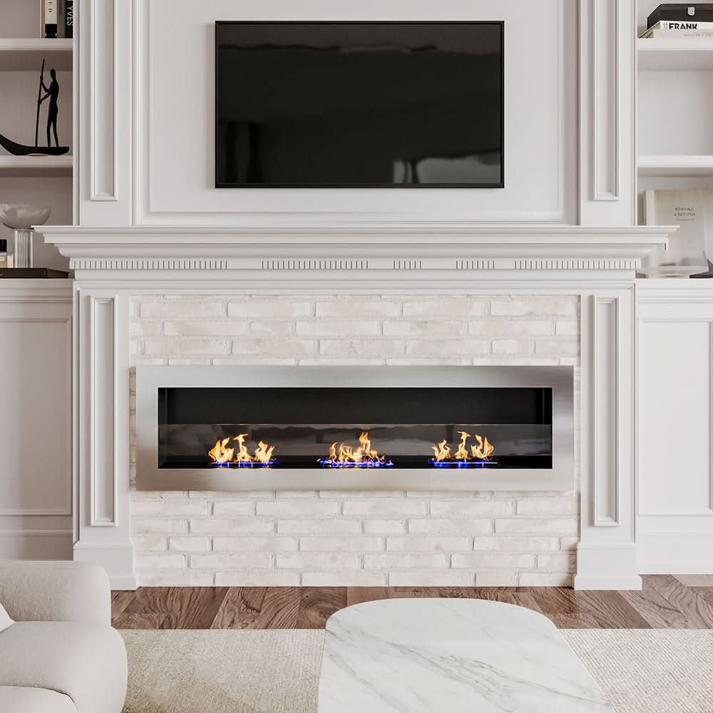 55 Inch Bio Ethanol Fireplace Wall Mounted Insert Biofire 4 Colour Options