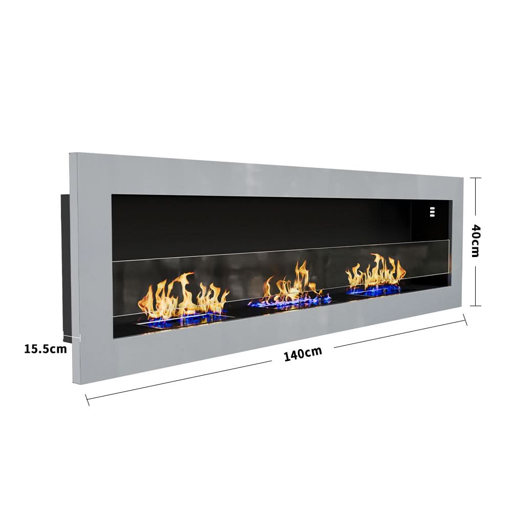 55 Inch Bio Ethanol Fireplace Wall Mounted Insert Biofire 4 Colour Options