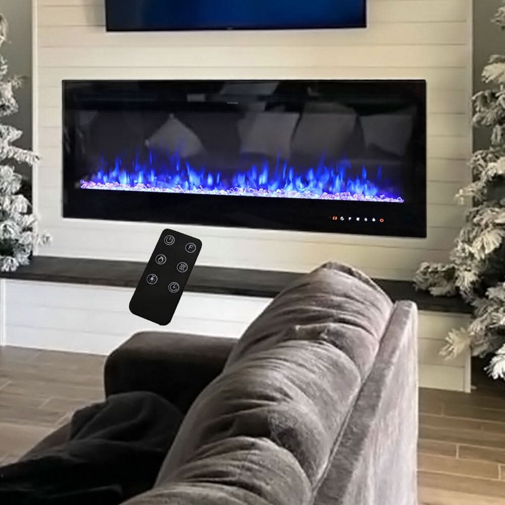 70/80/100 Inch Inset Electric Fireplace Built-In Heater with 9 Flame Colour