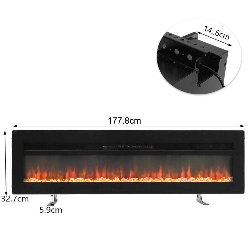 40/50/60 Inch Black/White 9 flame colour Electric Fireplace 1800W Wall Mounted Heater With Installation Kit