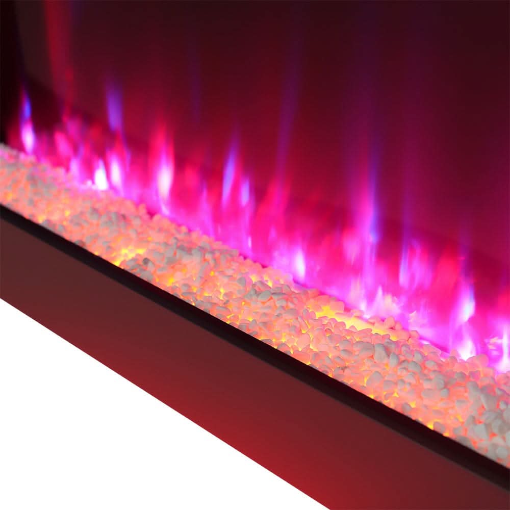 Dark Grey Freestanding Electric Fireplace with Stand