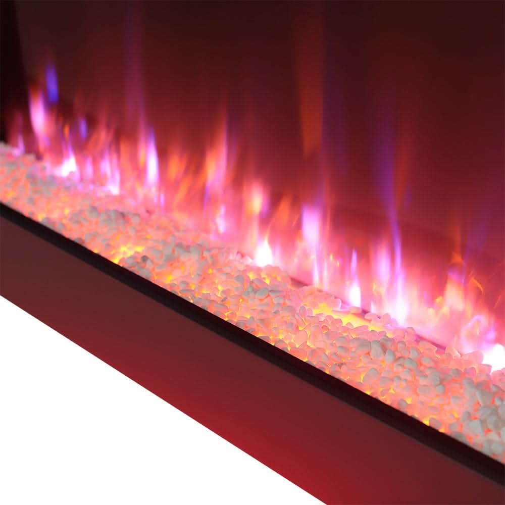 Dark Grey Freestanding Electric Fireplace with Stand