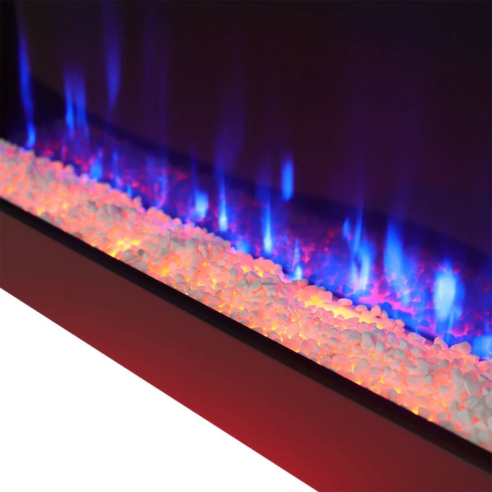 Dark Grey Freestanding Electric Fireplace with Stand