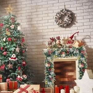 Artificial Pre-lit Frozen Christmas Decoration Garland