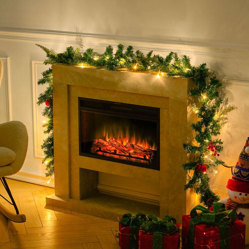 Artificial Pre-lit Frozen Christmas Holiday Decoration Garland