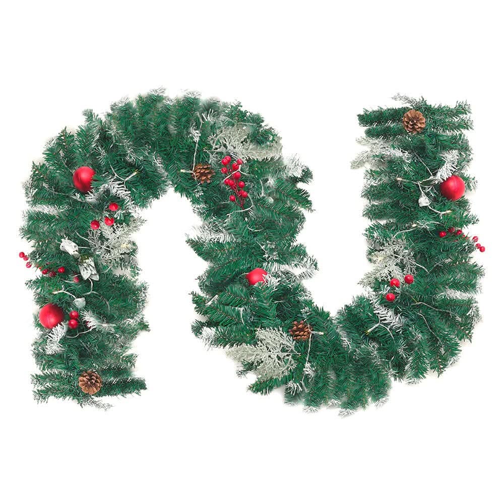 Artificial Pre-lit Frozen Christmas Holiday Decoration Garland