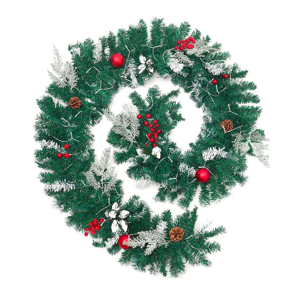 Artificial Pre-lit Frozen Christmas Holiday Decoration Garland