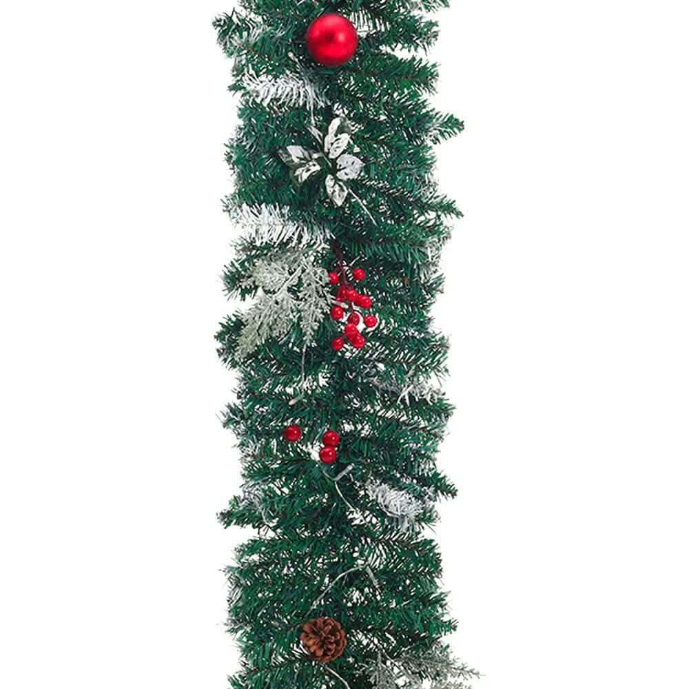 Artificial Pre-lit Frozen Christmas Holiday Decoration Garland