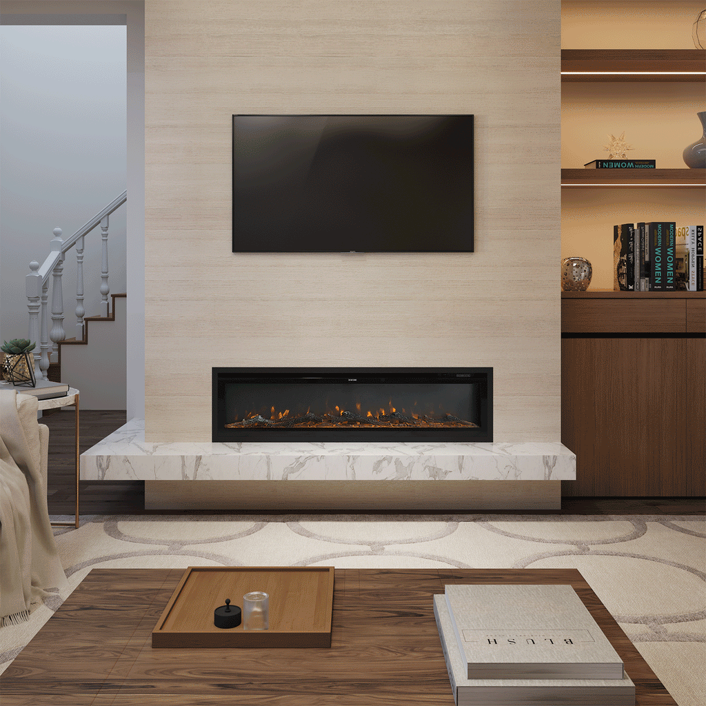 42/50/60/73 inch Electric Fire 12 Vibrant Flame Colours Electric Fireplace with Remote