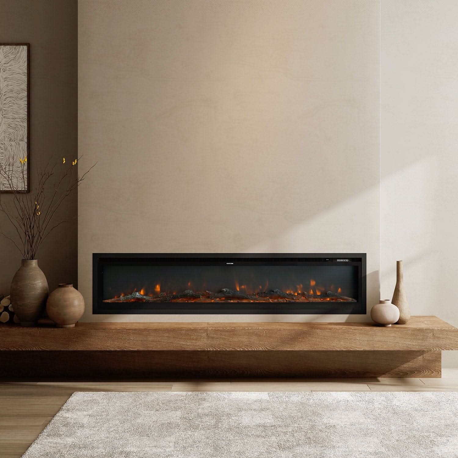 42/50/60/73 inch Electric Fire 12 Vibrant Flame Colours Electric Fireplace with Remote