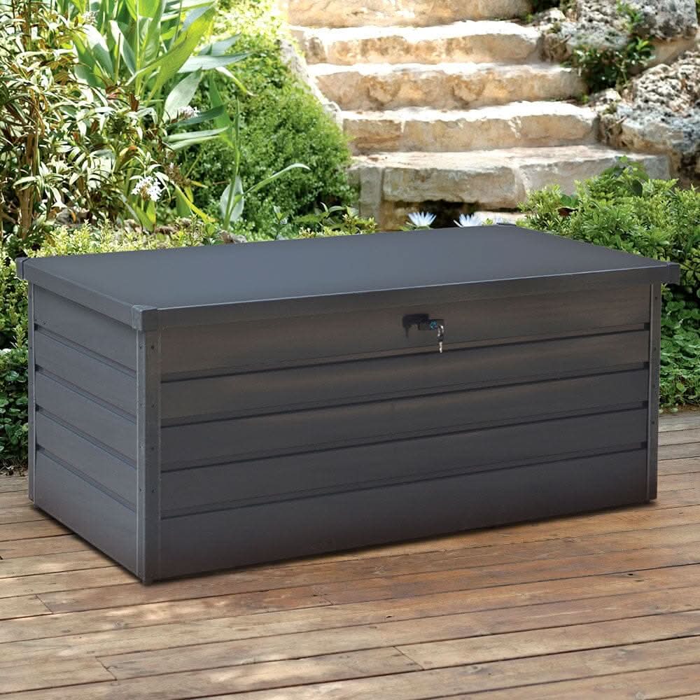 200L/600L Metal Outdoor Garden Storage Box Lockable Waterproof