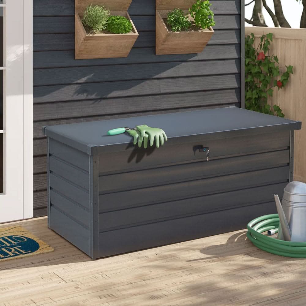 200L/600L Metal Outdoor Garden Storage Box Lockable Waterproof