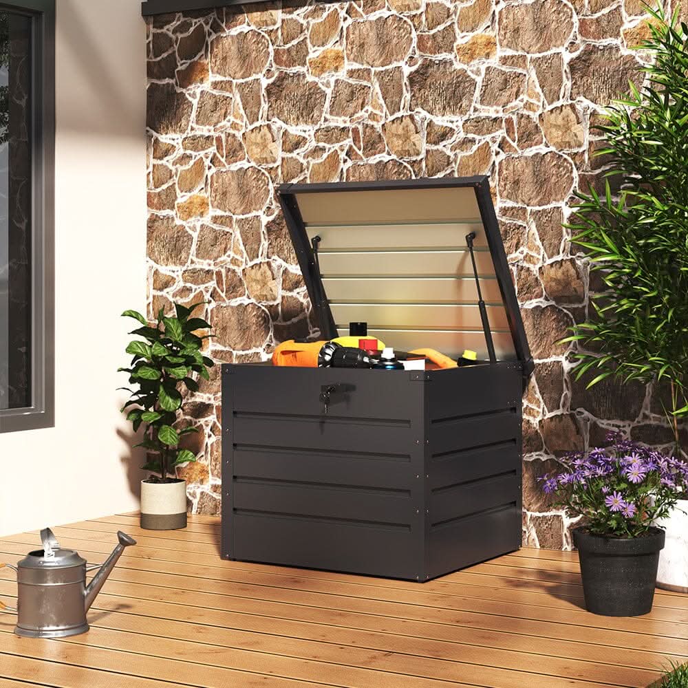 200L/600L Metal Outdoor Garden Storage Box Lockable Waterproof