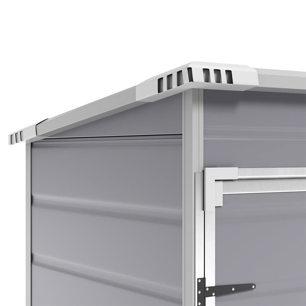 5x3ft / 5x4ft Plastic Garden Storage Shed with Front and Size Door for Bikes and Tools