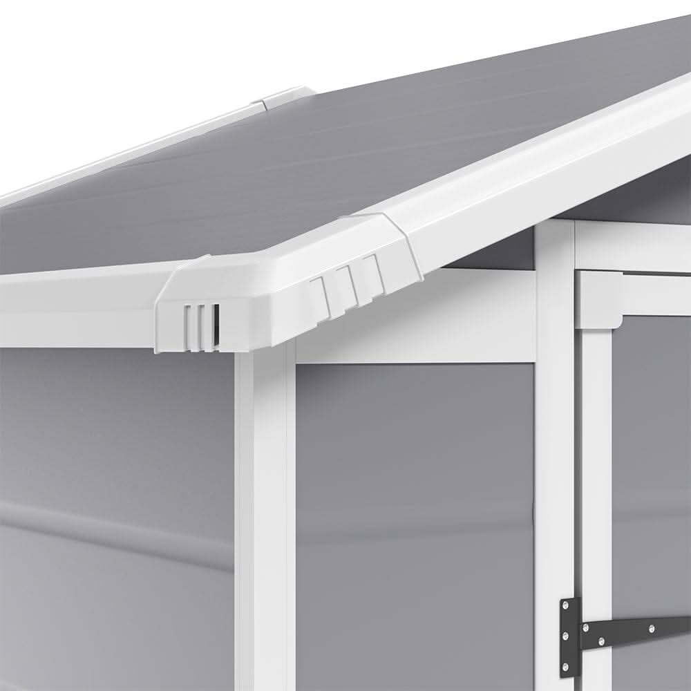 6x4ft Plastic Corrosion-Resistant Garden Storage Shed with Lockable Door