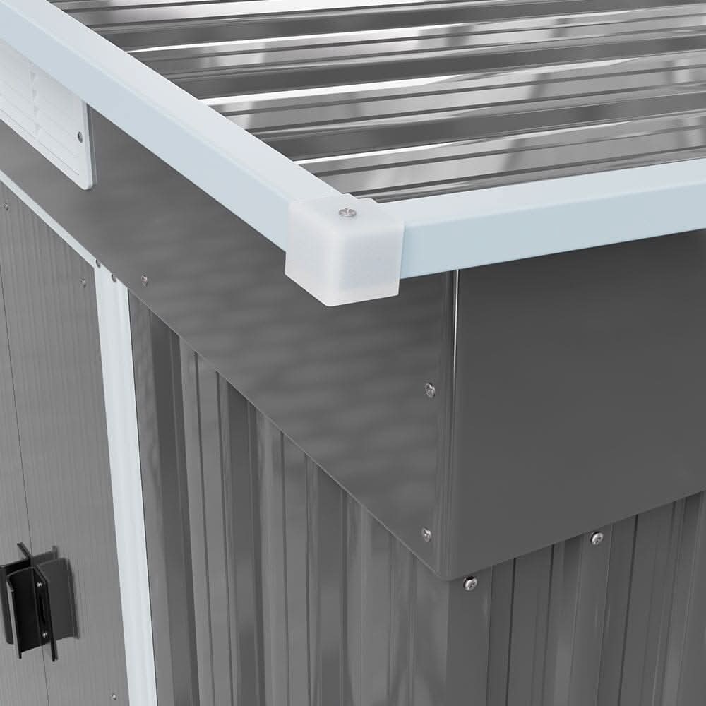 5.5x3.5 ft/ 5.5x5.5 ft/ 5.5x7.5 ft/ 5.5x9 ft Metal Pent Roof Outdoor  Storage Shed with Lean-to