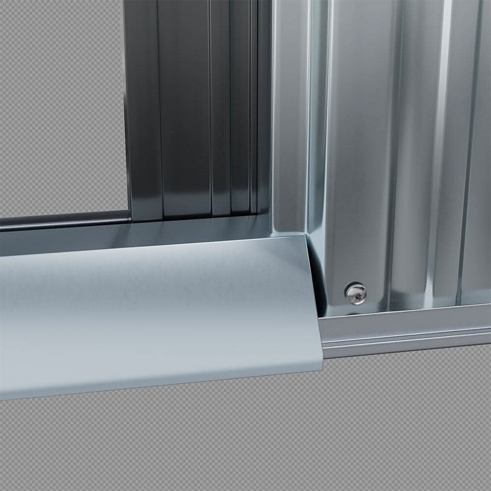 8×8ft/ 10×8ft Metal Grey Outdoor Storage Shed with Lean-to