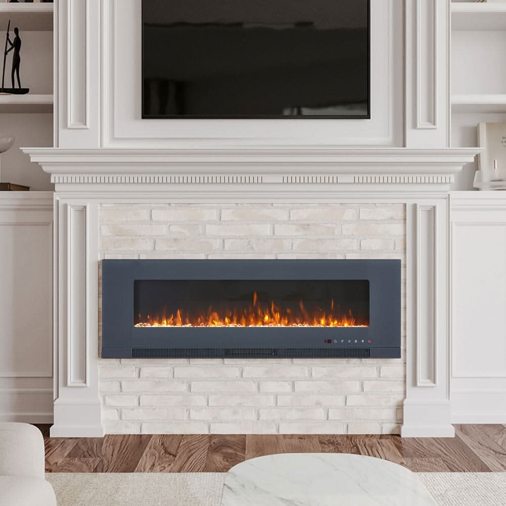 50/60 inch Electric Fireplace 5000 BTU Wall Mounted Fireplaces Heater
