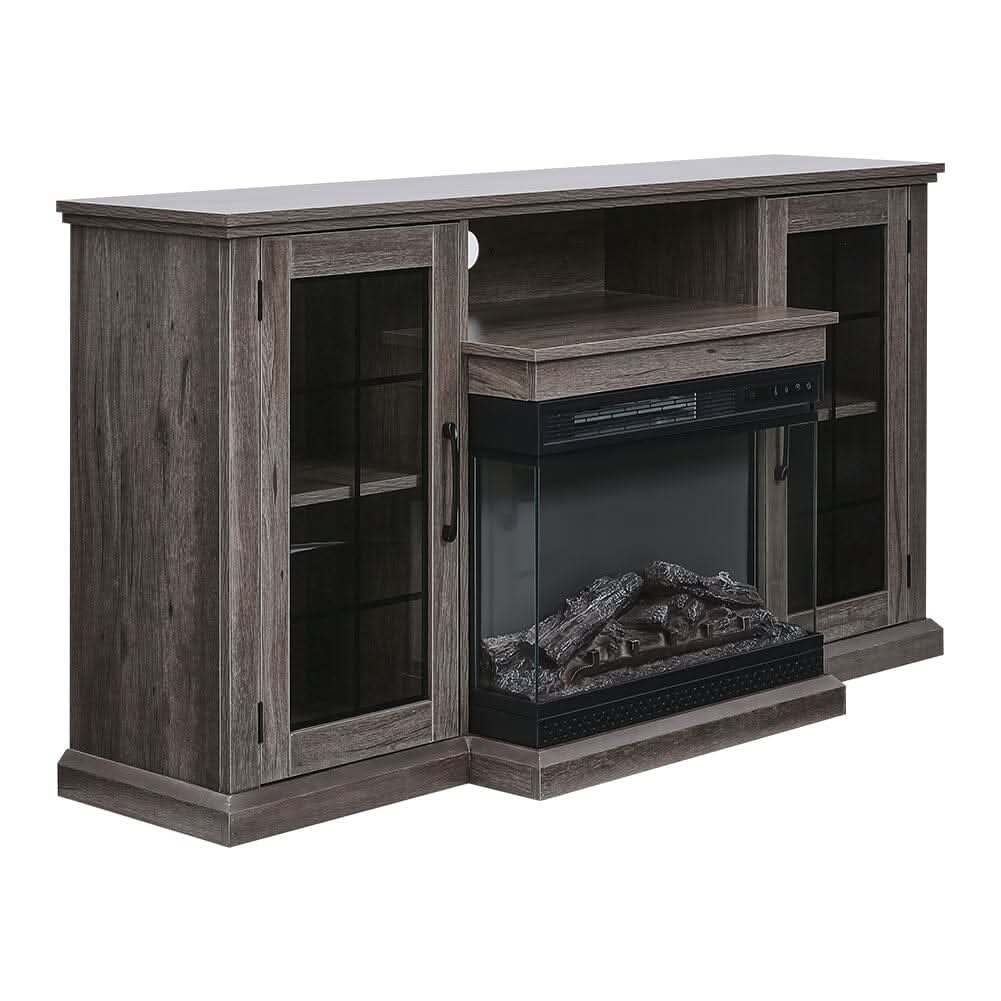 5ft Freestanding Fireplaces 3-Sided Electric Fireplace Rustic Grey TV Stand With Remote Control